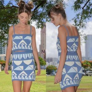 SWEATER KNIT SET SIZE XL 12-14 BLUE & WHITE